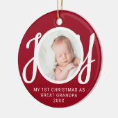 My First Christmas As Great Grandpa Photo Red Keramik Ornament (Links)