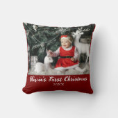 My First Christmas Baby Custom Foto Script Einfach Kissen (Vorderseite)