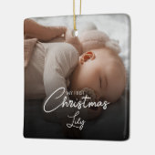 My First Christmas Baby Girl Stats Photo Script Keramikornament (Links)