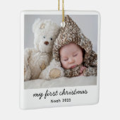 My First Christmas Baby Photo Keepsake Keramikornament (Rechts)