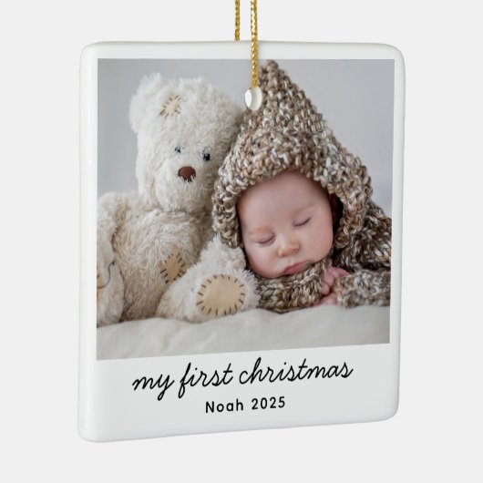 My First Christmas Baby Photo Keepsake Keramikornament (Rechts)