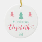 My First Christmas-Baby Photo & Name Keramik Ornament (Vorne)