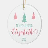 My First Christmas-Baby Photo & Name Keramik Ornament (Links)