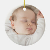 My First Christmas-Baby Photo & Name Keramik Ornament (Hinten)