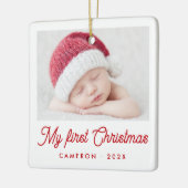 My first Christmas baby photo name year Keramikornament (Links)