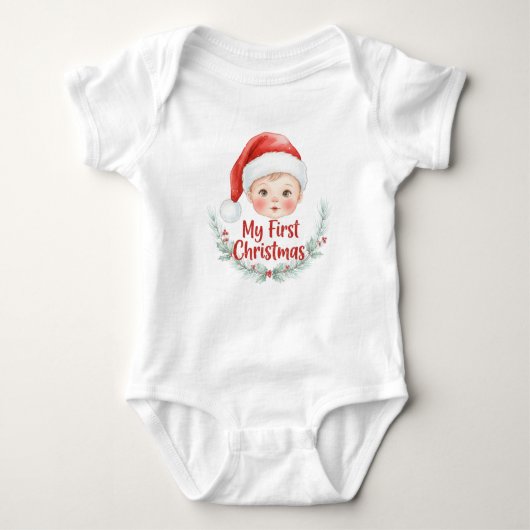 My First Christmas Baby Pine Holiday Baby Strampler (Vorderseite)