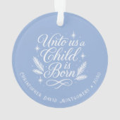 My First Christmas Blue Personalized Photo Ornament (Rückseite)