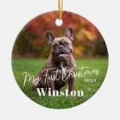 My First Christmas Custom Pet Name Photo Keramik Ornament (Vorne)