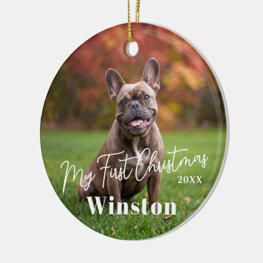 My First Christmas Custom Pet Name Photo Keramik Ornament (Links)
