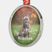 My First Christmas Custom Pet Name Photo Ornament Aus Metall (Links)