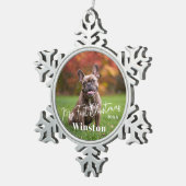 My First Christmas Custom Pet Name Photo Schneeflocken Zinn-Ornament (Rechts)