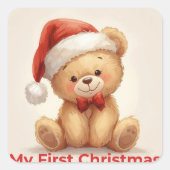 My First Christmas Cute Baby Holiday Sticker (Vorderseite)