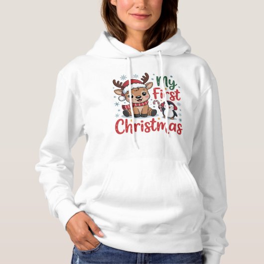 My First Christmas Cute Baby Hoodie (Vorderseite)