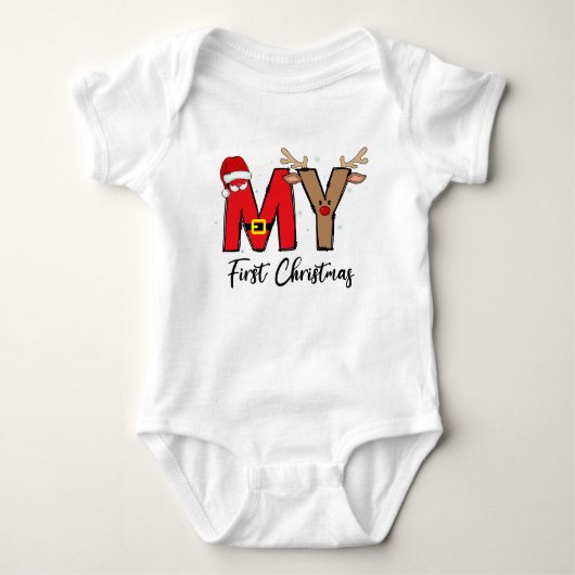 My first Christmas Family Matching xmas Baby Strampler (Vorderseite)
