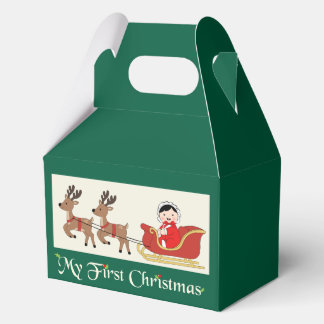 My First Christmas Favor Box– Cute Baby & Reindeer Geschenkschachtel