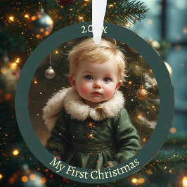 My First Christmas Madonna Personalized Baby Photo Ornament