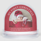 My First Christmas Newborn Baby Photo Schneekugeln (Vorderseite)