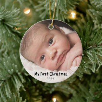 My First Christmas – Personalized Baby Photo Keramik Ornament