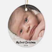 My First Christmas – Personalized Baby Photo Keramik Ornament (Links)