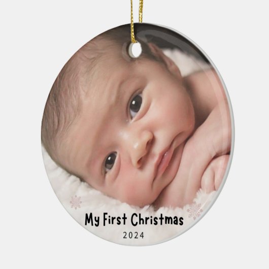 My First Christmas – Personalized Baby Photo Keramik Ornament (Links)