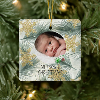 My First Christmas – Personalized Baby Photo Keramikornament