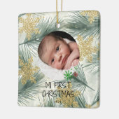 My First Christmas – Personalized Baby Photo Keramikornament (Links)