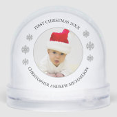 My First Christmas Personalized Baby Photo Schneekugeln (Rückseite)