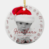 My First Christmas Print Personalized Baby Photo Keramik Ornament (Vorne)