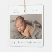 My First Christmas Simple Baby Photo Keramikornament (Links)