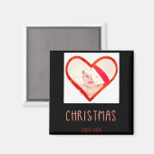 My First Christmas Sister Love Heart Baby Photo Magnet (Vorderseite/Rückseite)