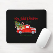 My First Christmas Truck Candy Canes Green Red Bab Mousepad (Mit Mouse)