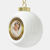 My First Christmas White Personalized Baby Photo Keramik Kugel-Ornament (Rechts)