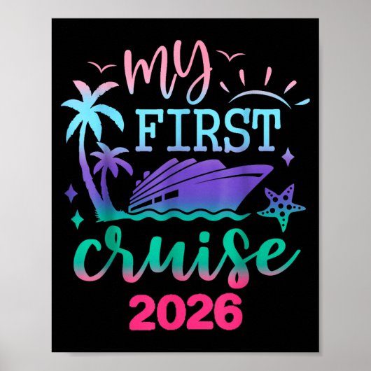 My First Cruise 2026 Family Vacation Trip Ship Mat Poster (Vorne)