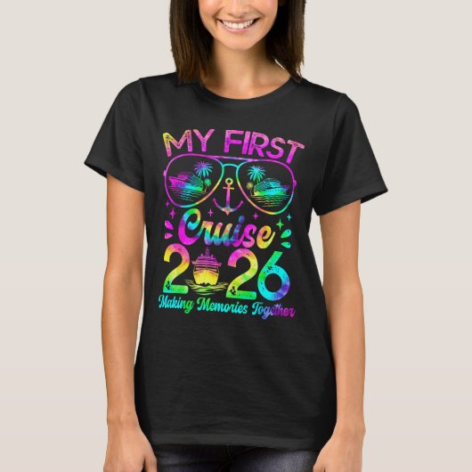 My First Cruise 2026 Funny First Time Cruise Vacat T-Shirt (Vorderseite)
