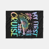 My First Cruise 2026 Vacation Tie Dye Family Cruis Fleecedecke (Vorderseite (Horizontal))