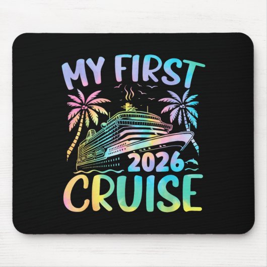 My First Cruise 2026 Vacation Tie Dye Family Cruis Mousepad (Vorne)