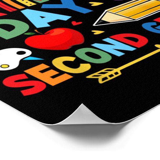 My First Day Of 2nd Grade Second Grade Rainbow  Poster (Ecke)