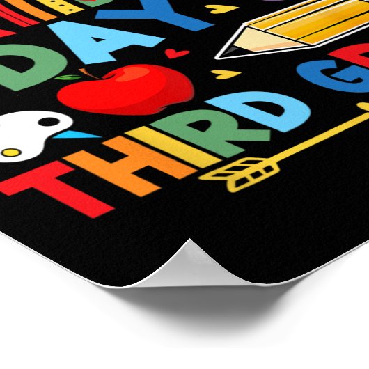 My First Day Of 3rd Grade Third Grade Rainbow  Poster (Ecke)