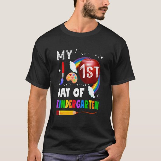 My First Day Of Kindergarten  Colorful Rainbow T-Shirt (Vorderseite)
