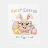My First Easter Egg-cited Bunny Baby Gift Fleecedecke (Vorderseite)