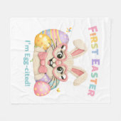 My First Easter Egg-cited Bunny Baby Gift Fleecedecke (Vorderseite (Horizontal))