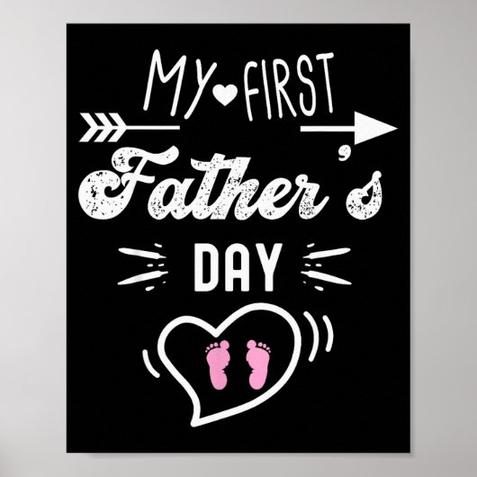 My First Father's Day First Time Daddy New Dad Mat Poster (Vorne)