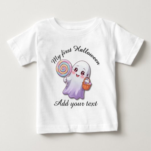 My First Halloween Ghost Baby Tee (Vorderseite)