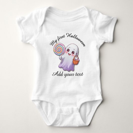 My First Halloween Ghost Bodysuit Baby Strampler (Vorderseite)