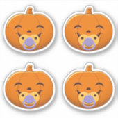 My First Halloween Pacifier Pumpkin Set of 4 Aufkleber (Vorderseite)