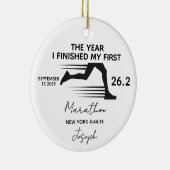 My First Marathon 26.2 Custom Name & Year Keramik Ornament (Rechts)