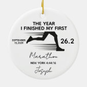My First Marathon 26.2 Custom Name & Year Keramik Ornament (Hinten)