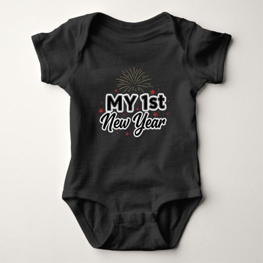 My First New Year 2026 Baby  Cute New Year outfit Baby Strampler (Vorderseite)