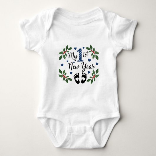 My First New Year 2026 Baby  Cute New Year outfit Baby Strampler (Vorderseite)