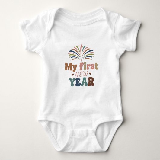 My First New Year 2026 Baby  Cute New Year outfit Baby Strampler (Vorderseite)